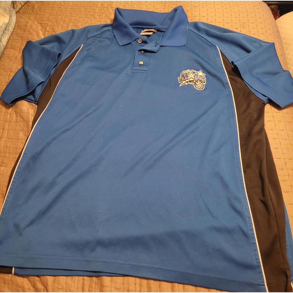 NBA Orlando Magic Polo Shirt Men’s Large Blue Short Sleeve Athletic Fan Apparel
